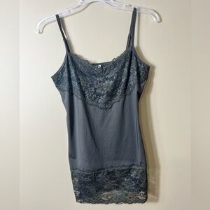 Studio Y Chocolate Brown Lace Trim Cami Tank Top Size Medium Y2K Going Out